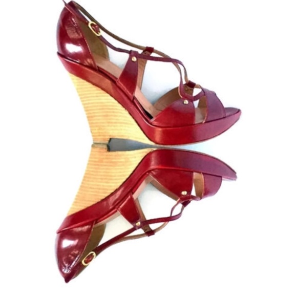 MaxMara 'Lara' Red Wedges Size 39 IT/9 US - Picture 7 of 8